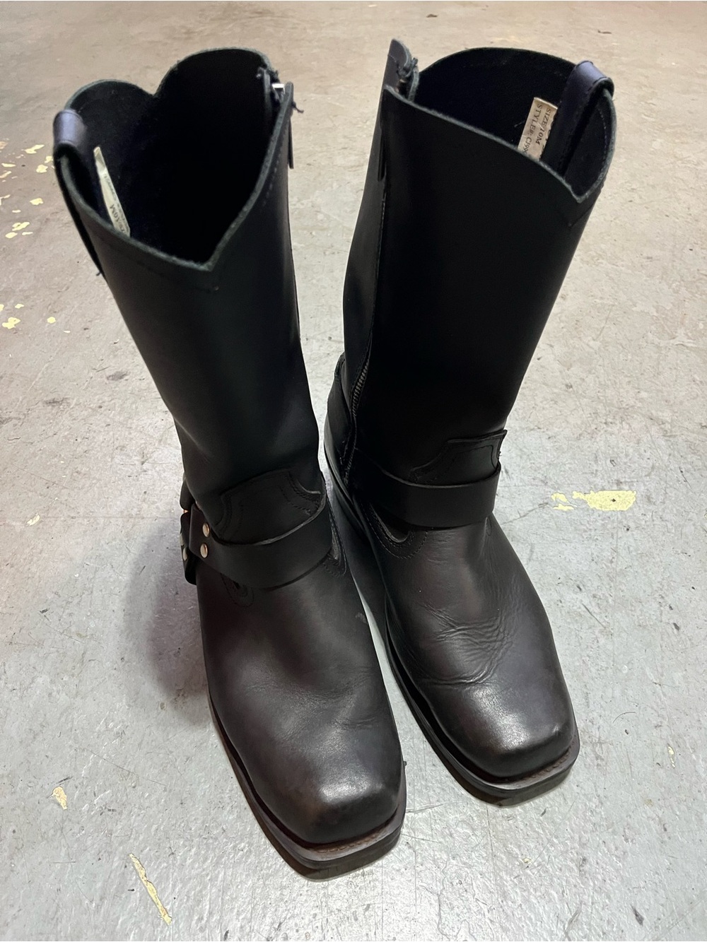 Men's Black Leather Engineer Boots